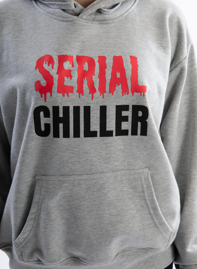 I'm a serial chiller grey melange/black - hoodie
