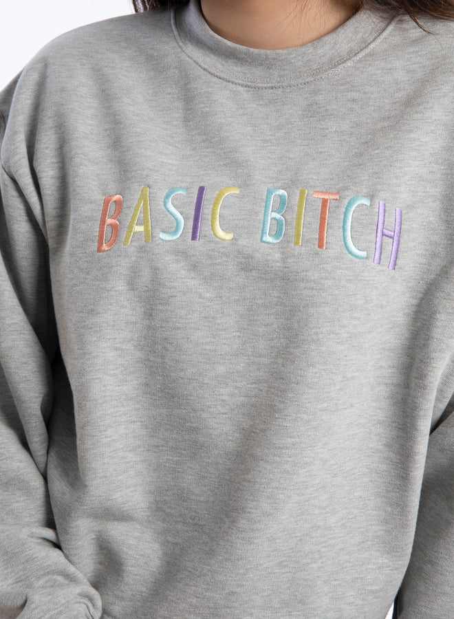 basic b*tch grey melange/juicy mix - sweater