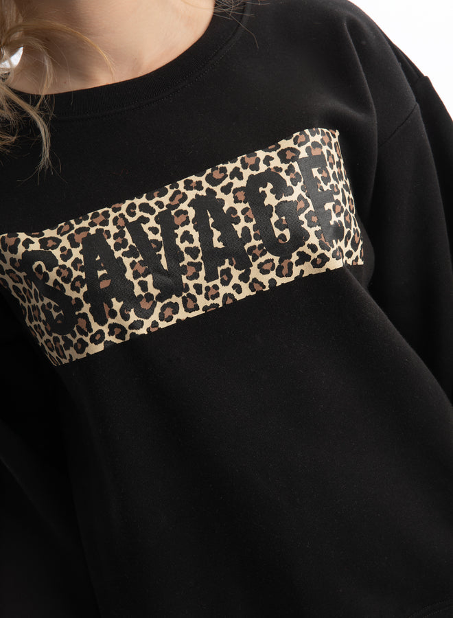 I'm a savage black/leopard - sweater