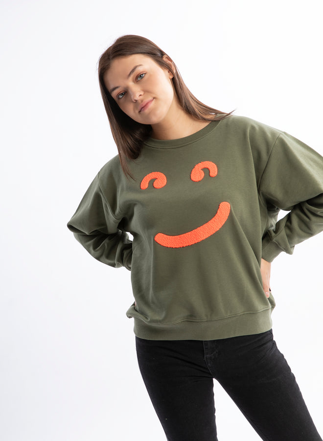 big smile kaki/coral - sweater
