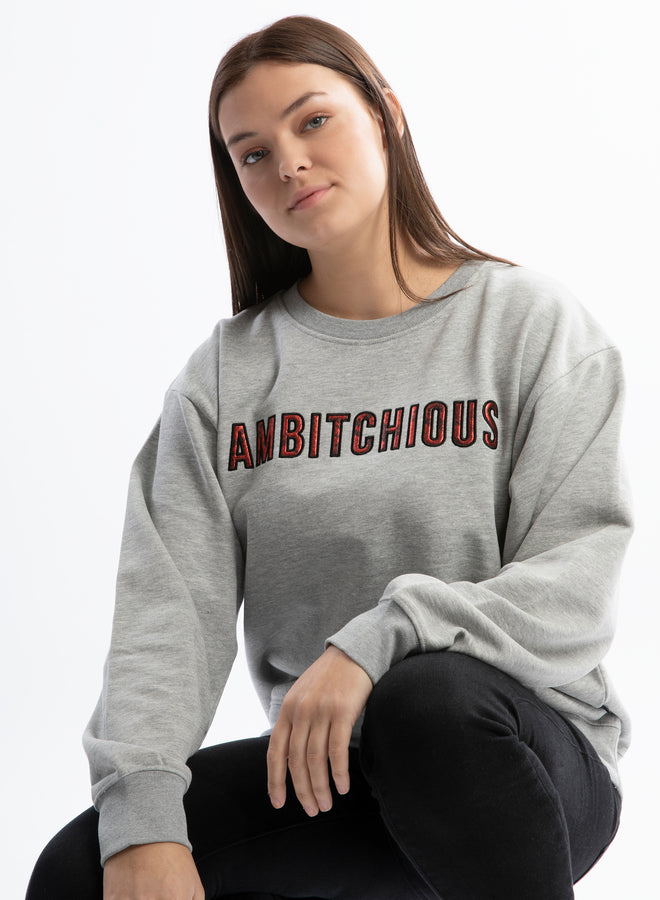 ambitchious grey melange/red snake/black - sweater
